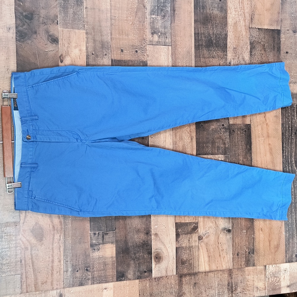 Ralph Lauren Stretch Straight Fit Blue Chinos Pants Sz 33/32 Men's